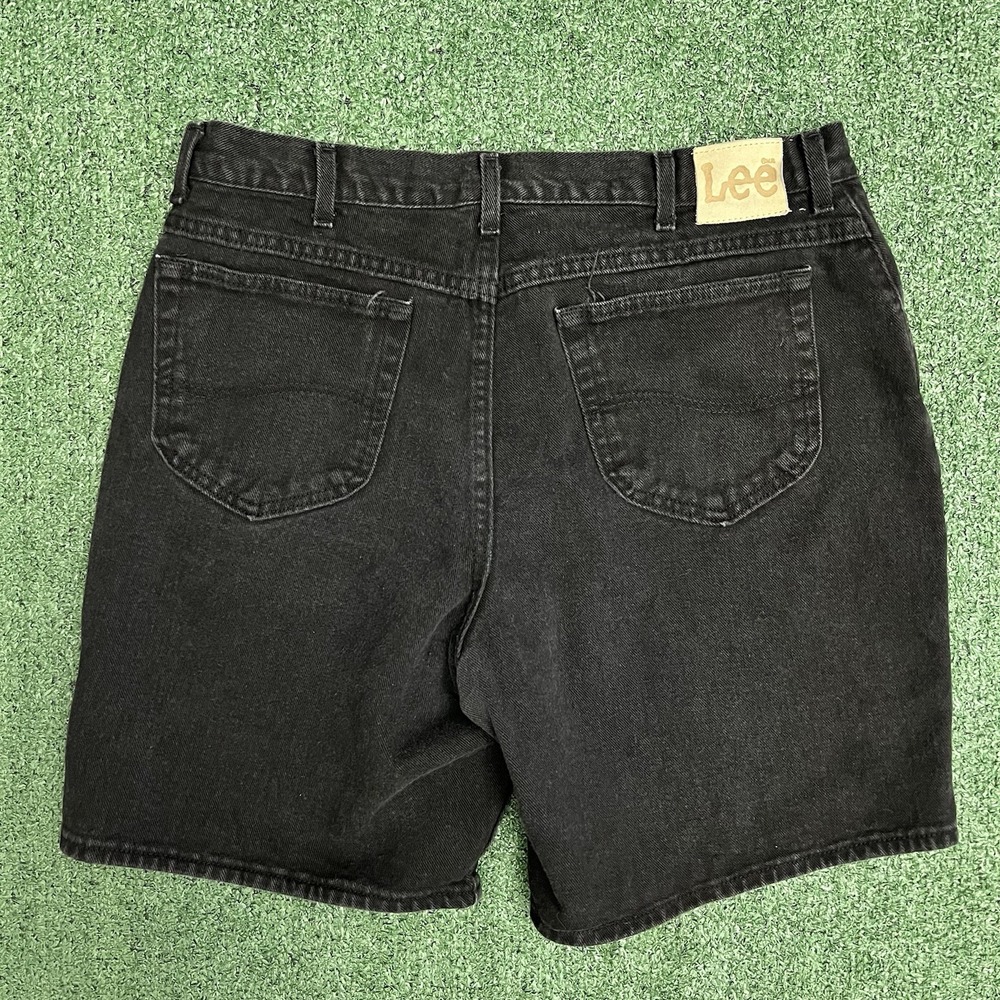 Vintage 90s Lee Jean Shorts Mens 38 Black High Rise Union Made in USA